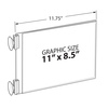 Azar Displays Two-Sided AcrylicSign Holder W/ Suction Cup Grippers 11" X 8.5", PK10 106689
